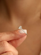 0.5 CT - 2.5 CT Oval Cut Lab grown Diamond Pave Engagement Ring