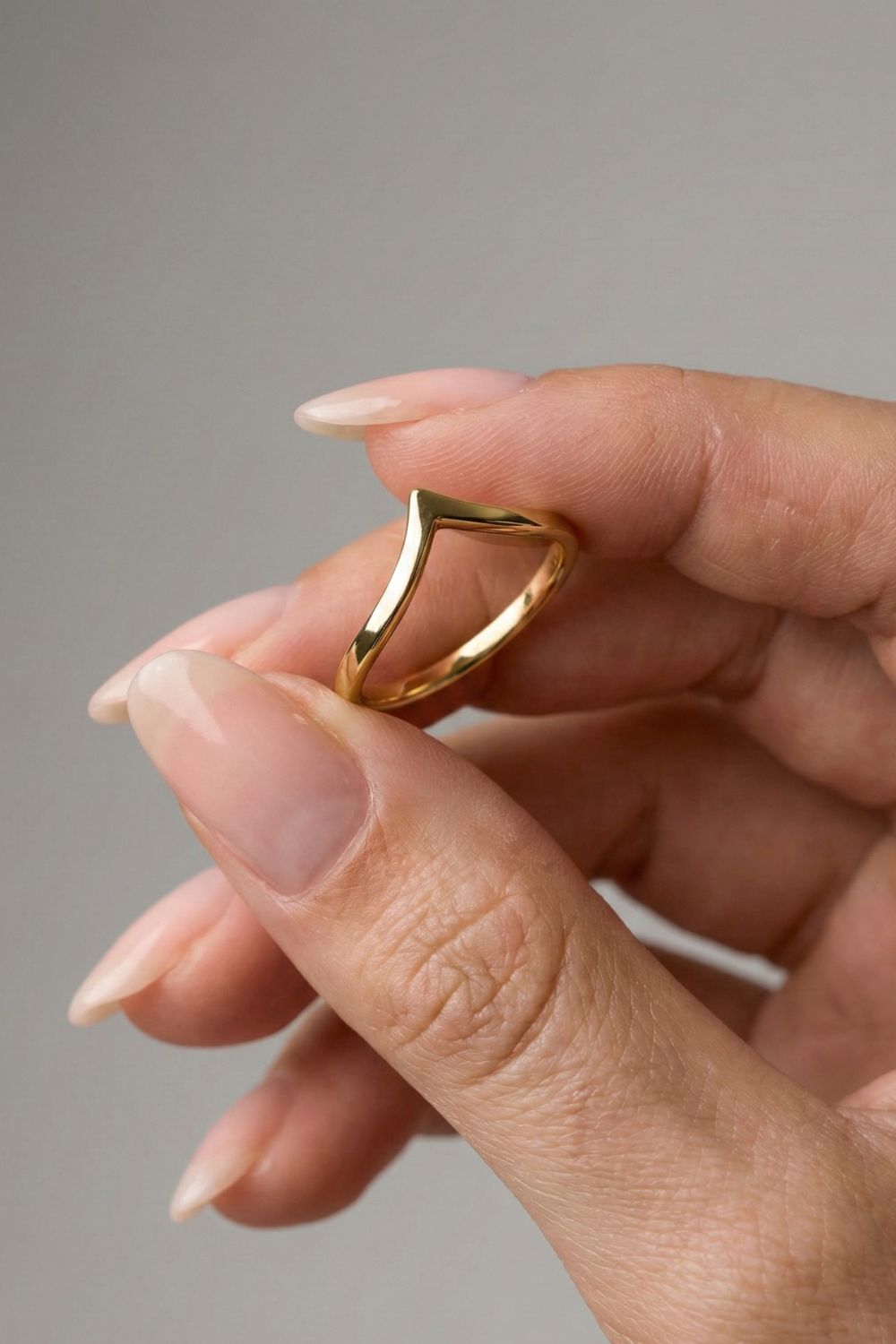 Chevron Plain Wedding Band