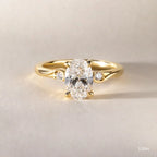 1 CT - 2 CT Oval Cut Three Stone Twisted Moissanite Engagement Ring