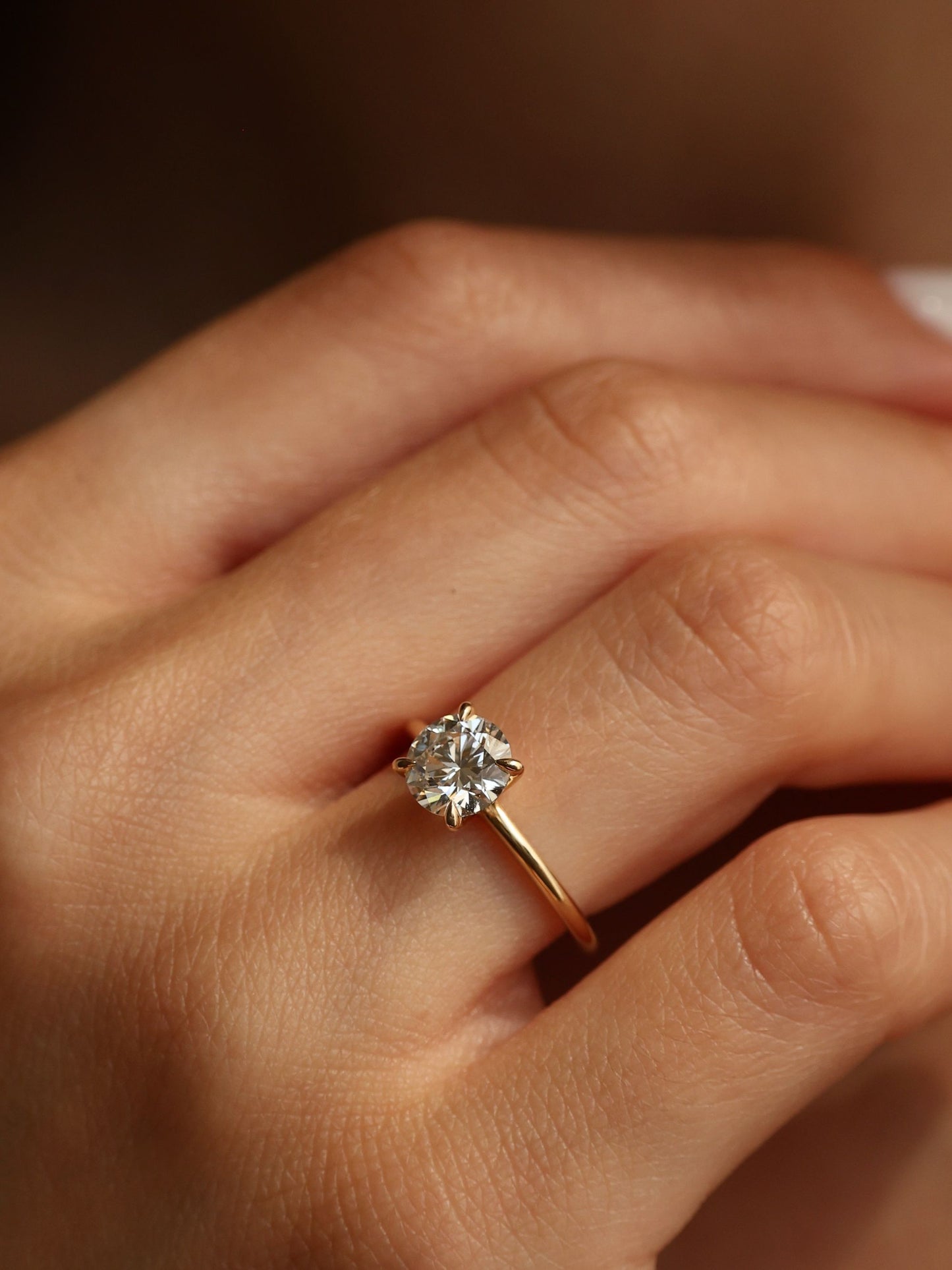 1.5 CT - 3.5 CT Round Cut Lab grown Diamond Solitaire Engagement Ring