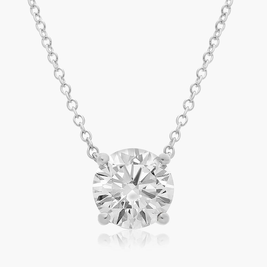 0.25 - 3.00 CT Round Cut Moissanite Diamond Solitaire Necklace