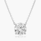 0.25 - 3.00 CT Round Cut Moissanite Diamond Solitaire Necklace