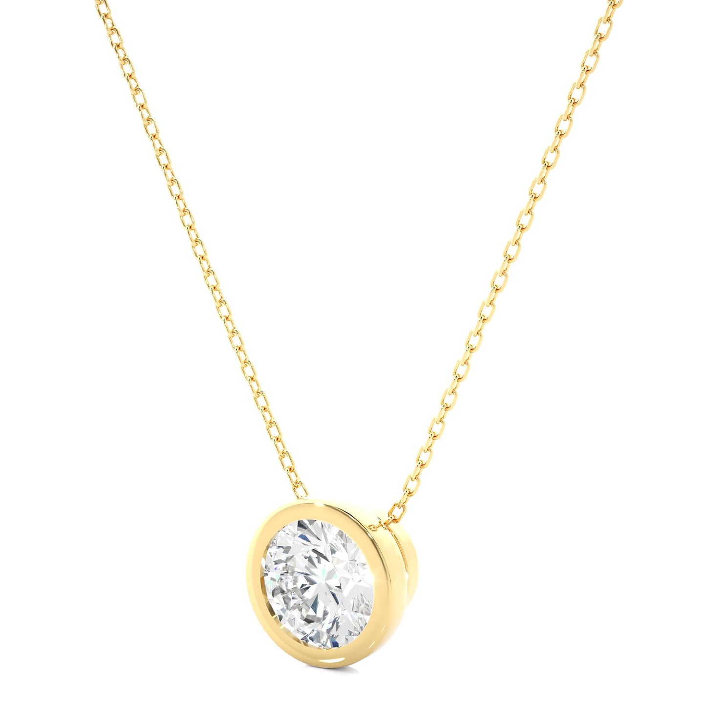 1.08 CT Round Cut Moissanite Diamond Bezel Necklace