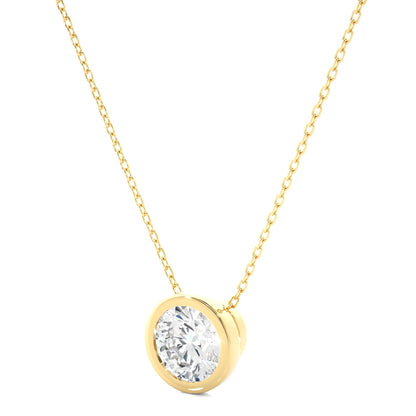 1.08 CT Round Cut Moissanite Diamond Bezel Necklace