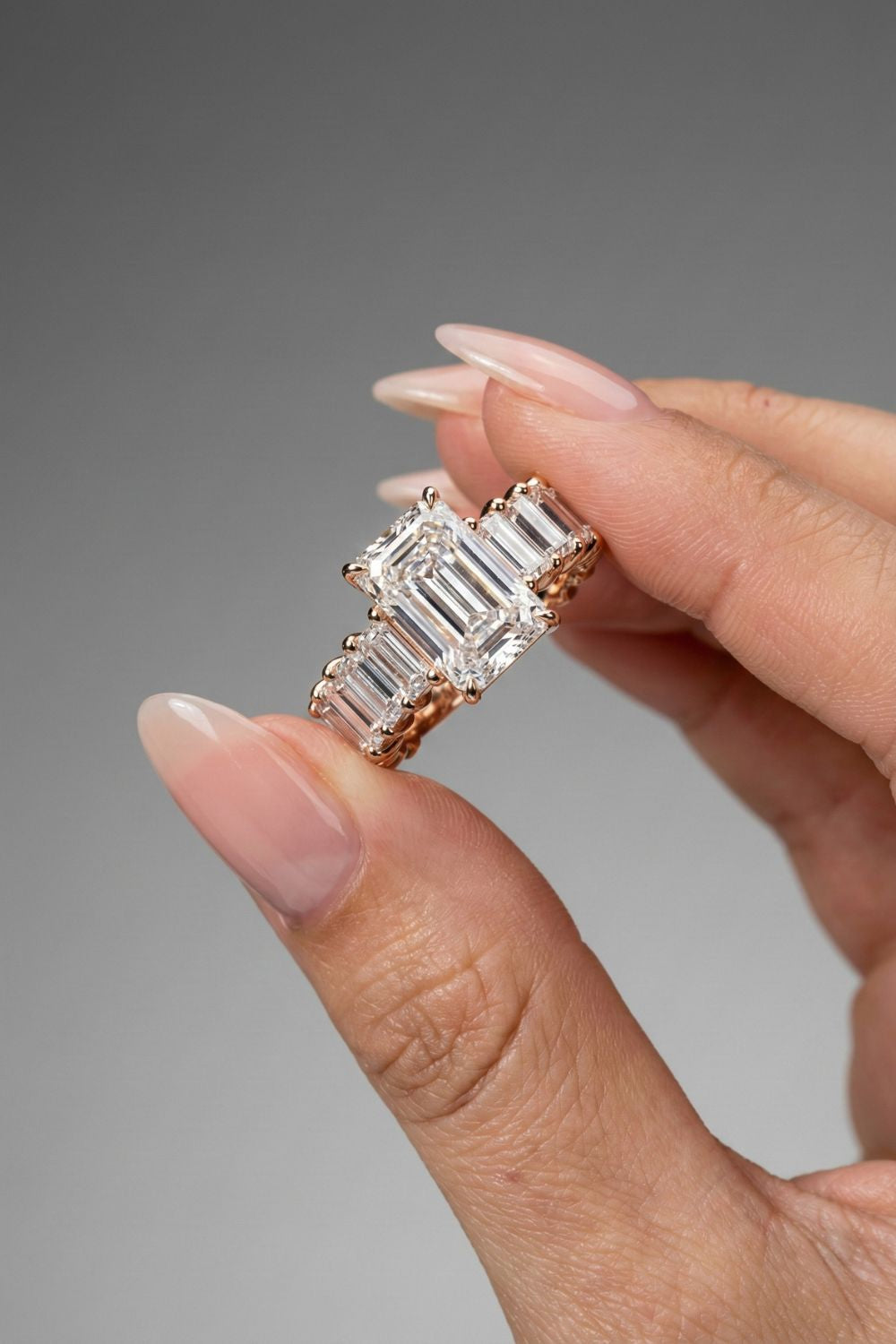 Radiant Cut Lab grown Diamond Pave Engagement Ring