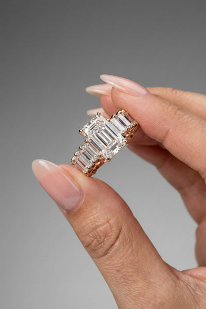 Radiant Cut Lab grown Diamond Pave Engagement Ring