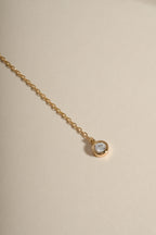 0.3 CT Round Moissanite Diamond Bezel Lariat Necklace