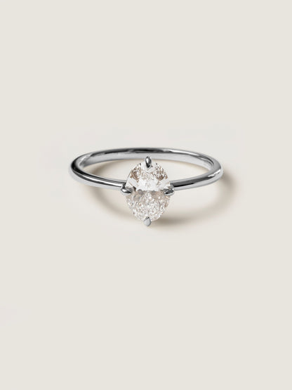 1 CT - 3 CT Oval Cut Lab grown Diamond Solitaire Engagement Ring