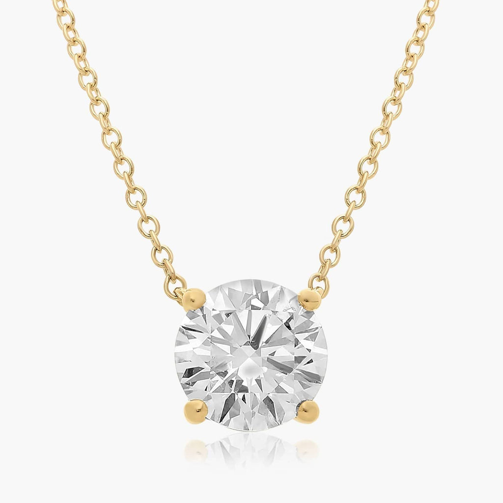 0.25 - 3.00 CT Round Cut Moissanite Diamond Solitaire Necklace