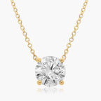 0.25 - 3.00 CT Round Cut Moissanite Diamond Solitaire Necklace