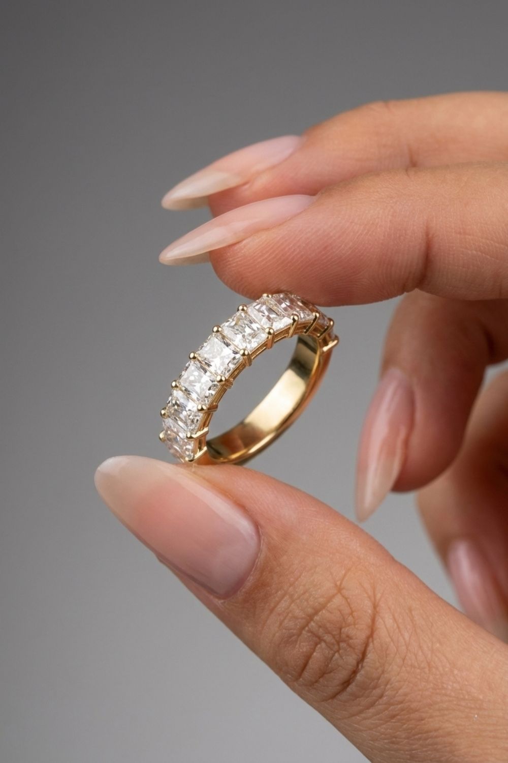 Radiant CVD Diamond Petite Shared Prong Wedding Band