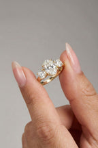 Oval Cut Lab grown Diamond Three Stone Engagement Ring