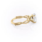 1 CT - 2 CT Oval Cut Twig Style Moissanite Engagement Ring