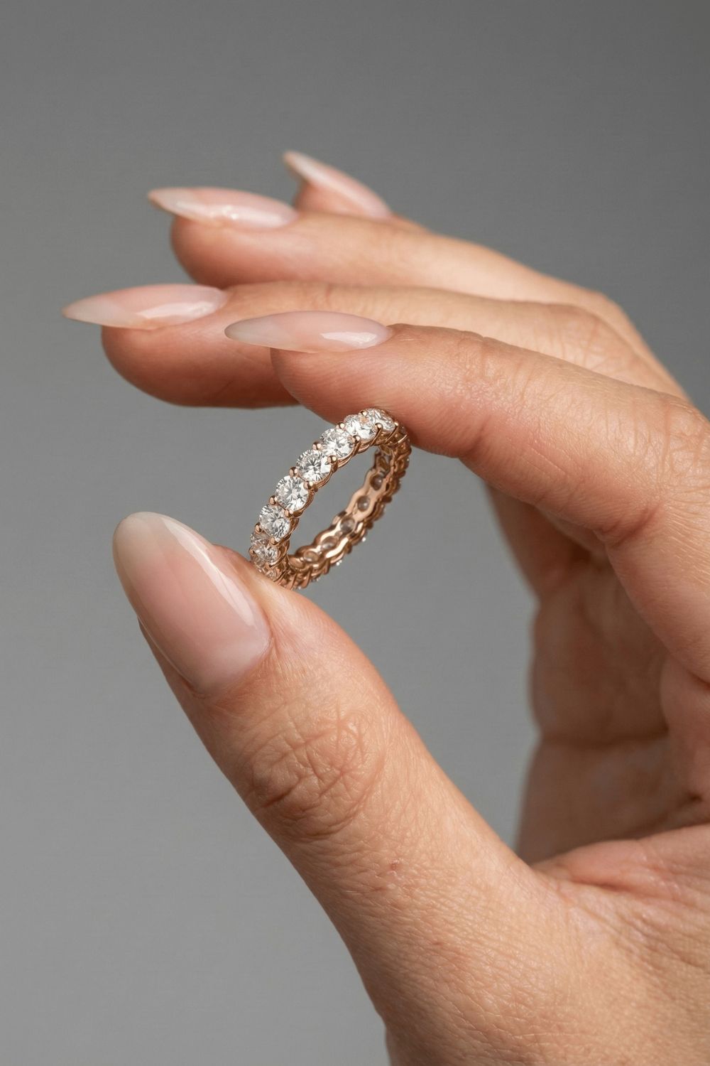 Round Moissanite Full Eternity Wedding Band