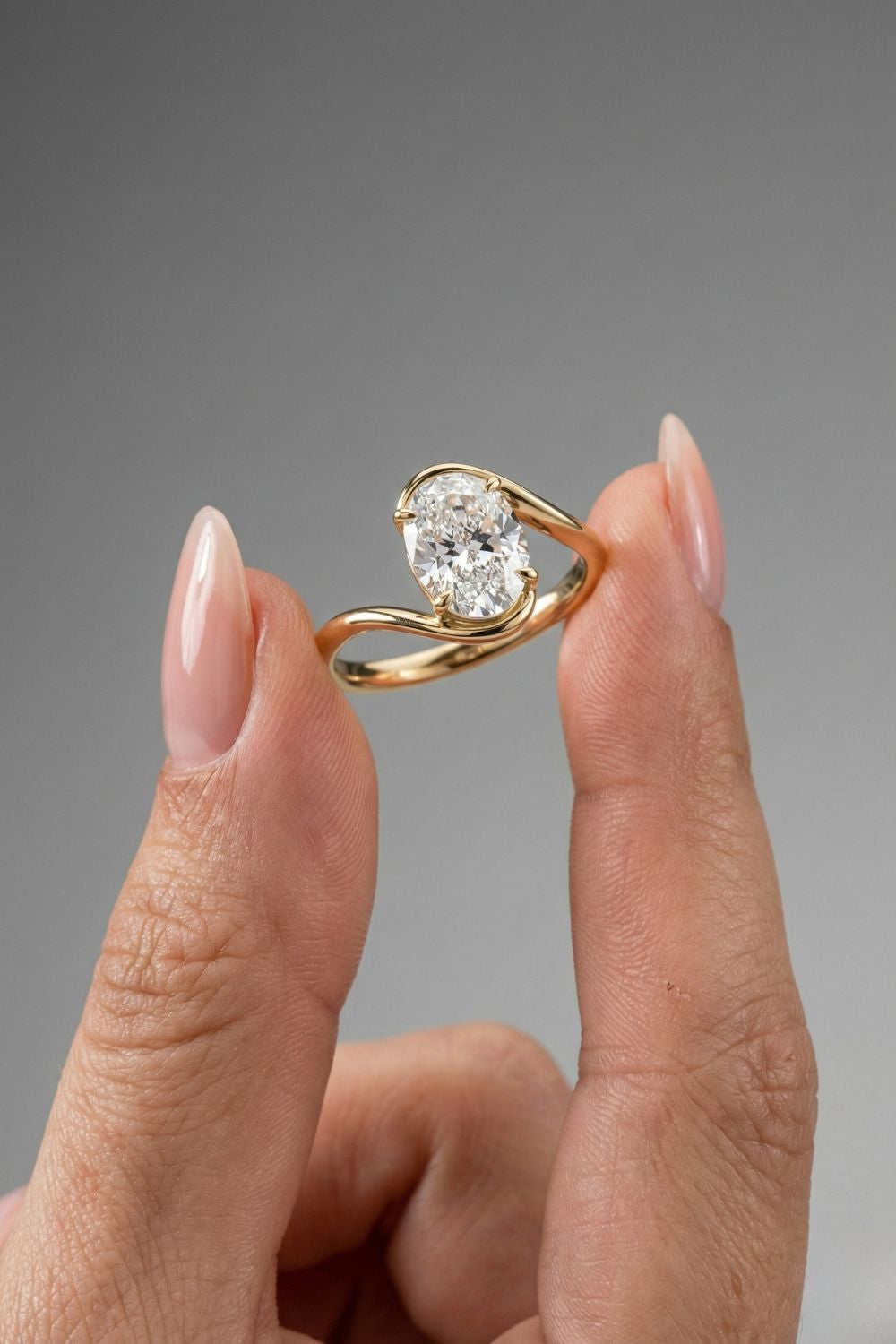 Oval Cut Solitaire Moissanite Engagement Ring
