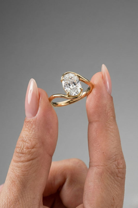 Oval Cut Solitaire Moissanite Engagement Ring