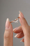 Marquise & Round Moissanite V-Shape Pave Wedding Band
