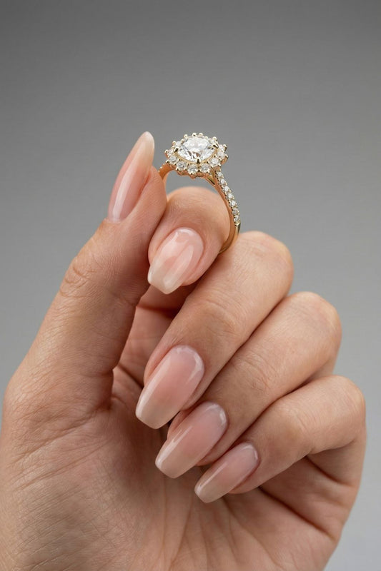 Cushion Cut Lab grown Diamond Halo Engagement Ring