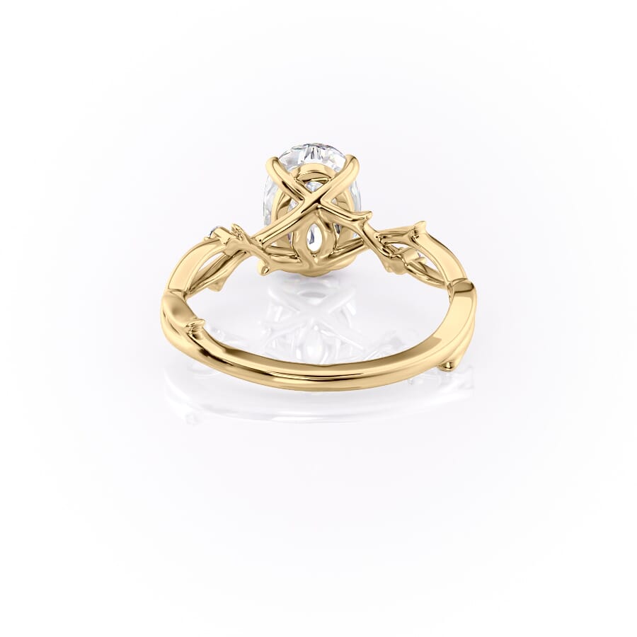 1 CT - 2 CT Oval Cut Twig Style Moissanite Engagement Ring