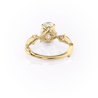 1 CT - 2 CT Oval Cut Twig Style Moissanite Engagement Ring
