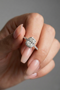 Elongated Cushion Cut Halo & Pave Moissanite Engagement Ring