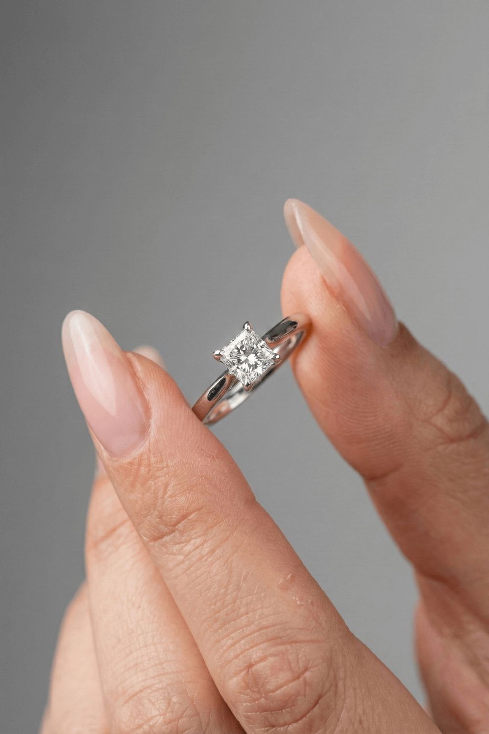 Radiant Cut Solitaire Moissanite Engagement Ring