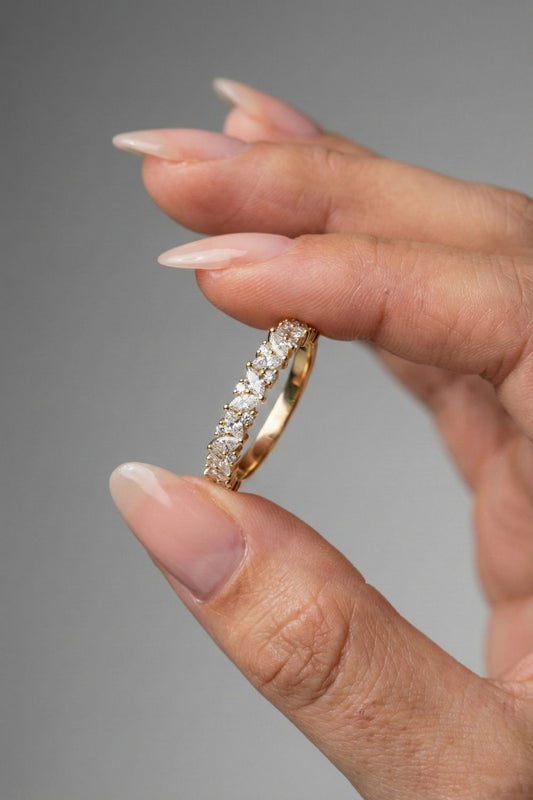 Marquise Round Multi Shape CVD Diamond Wedding Band