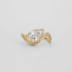 1.51 CT - 3.51 CT Pear Cut Lab grown Diamond Pave & Bezel Setting Engagement Ring