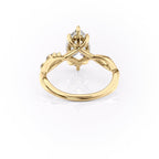 2 CT - 3 CT Marquise Cut Hidden Halo & Twisted Cluster Set Moissanite Engagement Ring