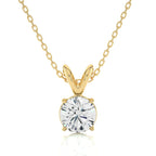 0.59 CT Round Cut Moissanite Diamond Solitaire Necklace