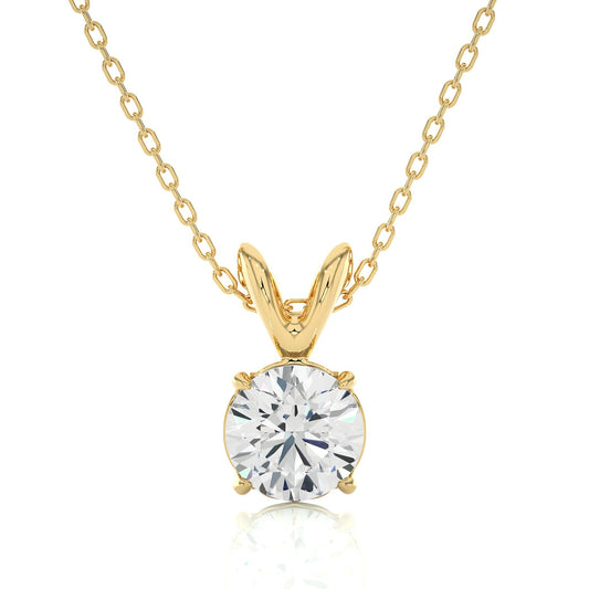 0.59 CT Round Cut Moissanite Diamond Solitaire Necklace