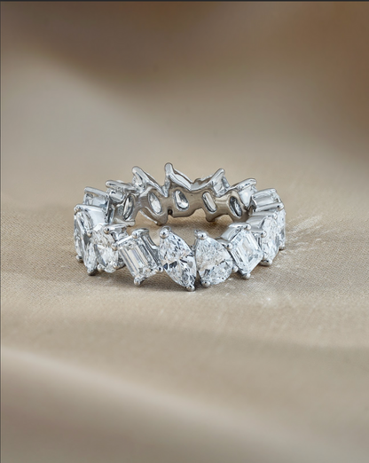 5.05 TCW Mix Fancy CVD Diamond Full Eternity Wedding Band