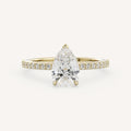 0.7 CT - 1.75 CT Pear Cut Lab grown Diamond Pave Engagement Ring