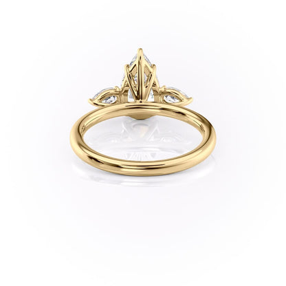 2 CT - 3 CT Pear Cut Three Stone Moissanite Engagement Ring