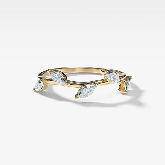 0.33 TCW Marquise CVD Diamond Twig Wedding Band