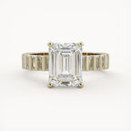 3 CT Emerald Cut Lab grown Diamond Pave Engagement Ring