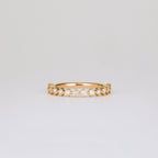 0.38 TCW Round CVD Diamond Shared Prong Half Eternity Wedding Band
