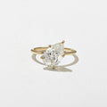 2.54 CT - 3.54 CT Pear Cut Lab grown Diamond Solitaire Engagement Ring