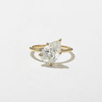 2.54 CT - 3.54 CT Pear Cut Lab grown Diamond Solitaire Engagement Ring
