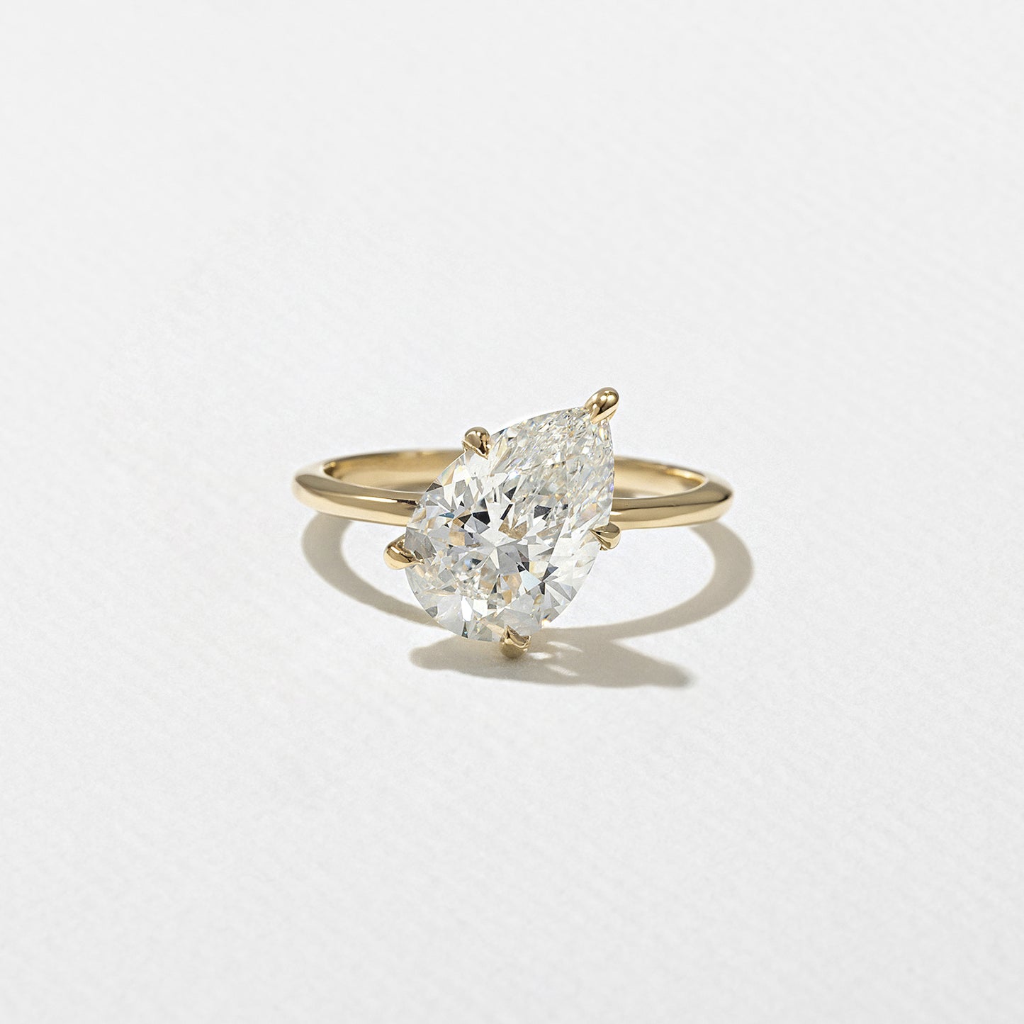 2.54 CT - 3.54 CT Pear Cut Lab grown Diamond Solitaire Engagement Ring
