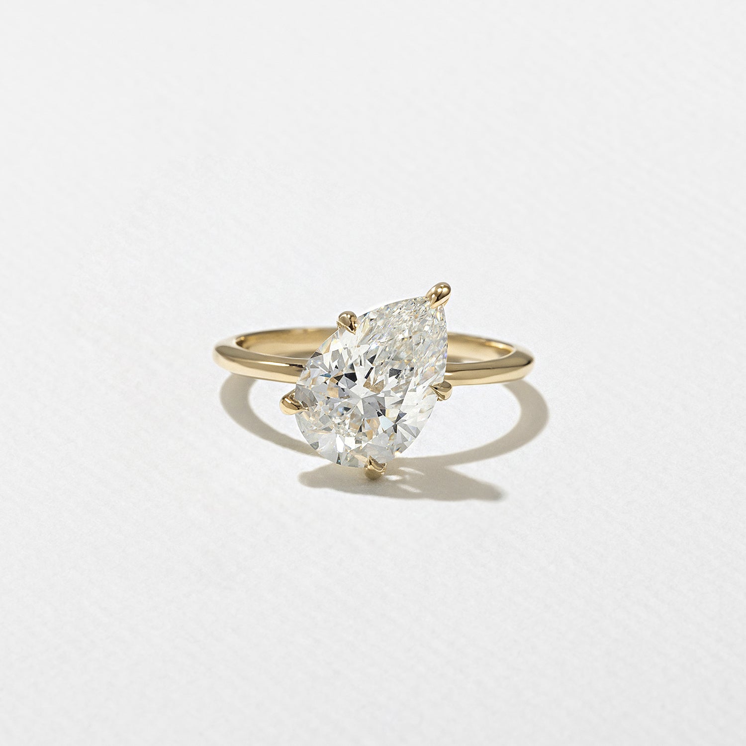 2.54 CT - 3.54 CT Pear Cut Lab grown Diamond Solitaire Engagement Ring