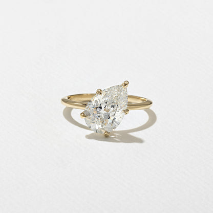 2.54 CT - 3.54 CT Pear Cut Lab grown Diamond Solitaire Engagement Ring