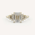 2 CT - 3 CT Emerald Cut Lab grown Diamond Cluster Engagement Ring