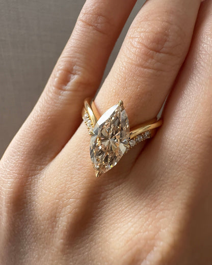 2.79 CT Marquise Cut Lab grown Diamond Solitaire Engagement Ring