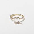 1.82 CT - 2.82 CT Emerald Cut Lab grown Diamond Pave Engagement Ring