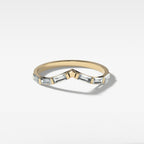 0.32 TCW Baguette CVD Diamond Chevron Bar Set Wedding Band