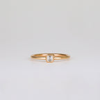 0.15 CT - 2.15 CT Asscher Cut Lab grown Diamond Solitaire Bezel Setting Engagement Ring