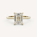 1 CT - 3 CT Emerald Cut Lab grown Diamond Solitaire Cathedral Setting Engagement Ring