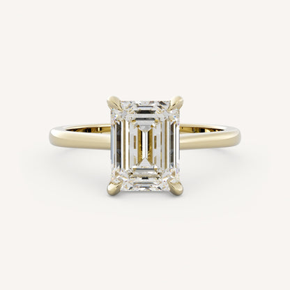 1 CT - 3 CT Emerald Cut Lab grown Diamond Solitaire Cathedral Setting Engagement Ring