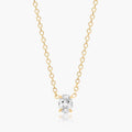0.25 - 3.00 CT Oval Cut Moissanite Diamond Solitaire Necklace